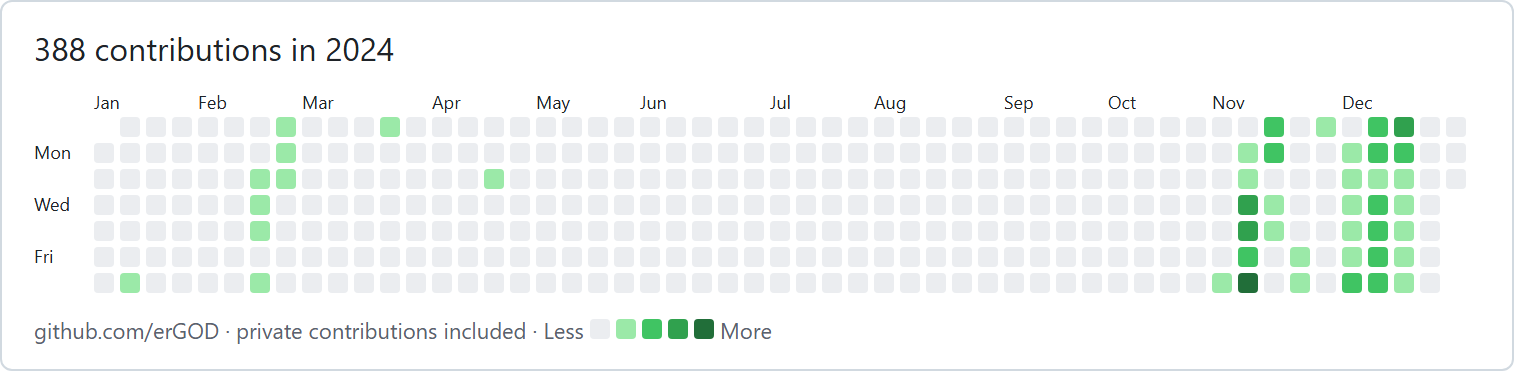 GitHub profile contribution graph, 2024